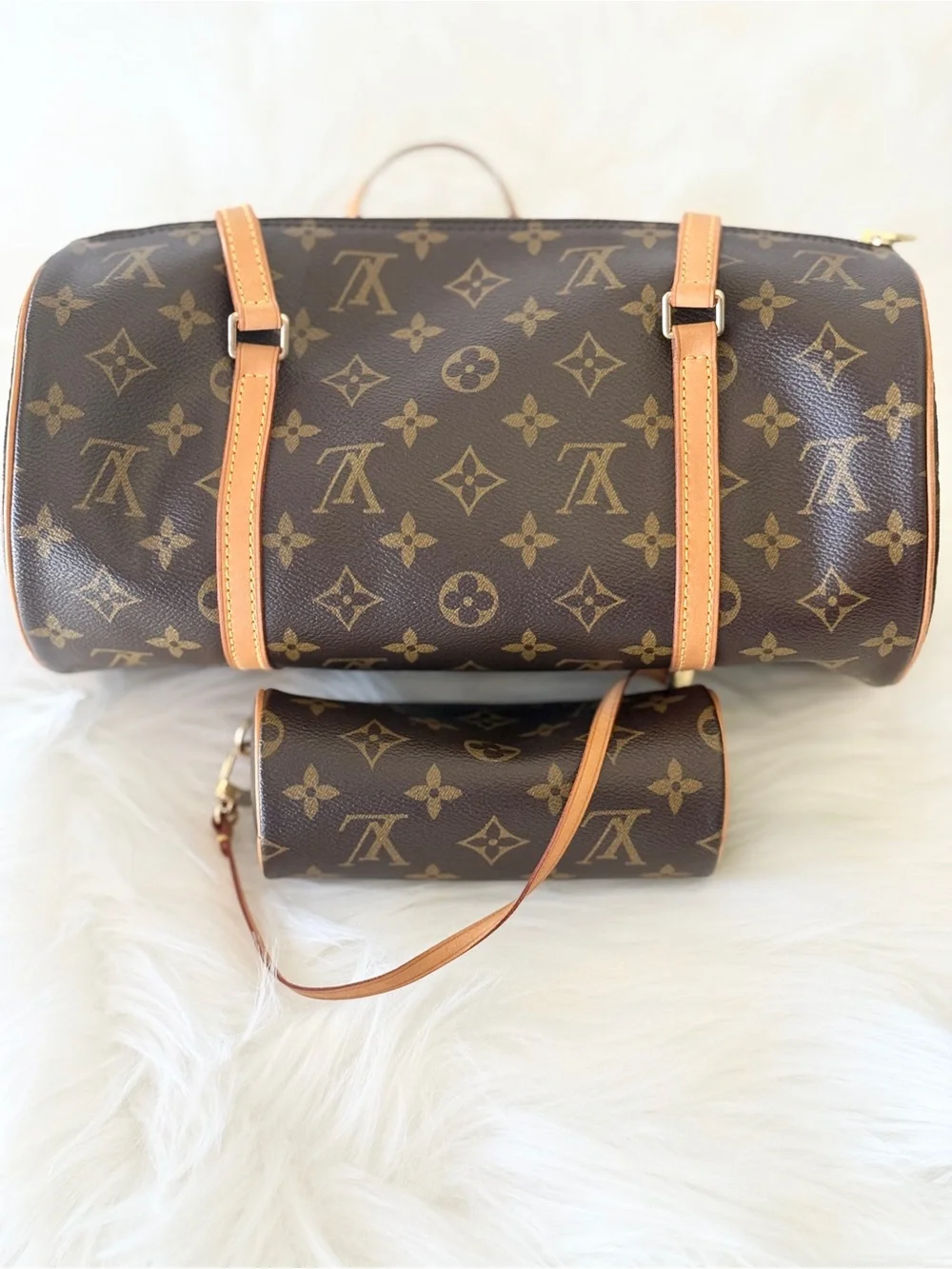 LOUIS VUITTON PAPILLON 30 w/ MINI PAPILLON POCHETTE MADE IN FRANCE 2 BAGS